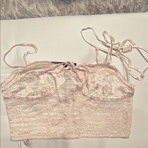 Forever 21 Light Pink Ruched Crop Top